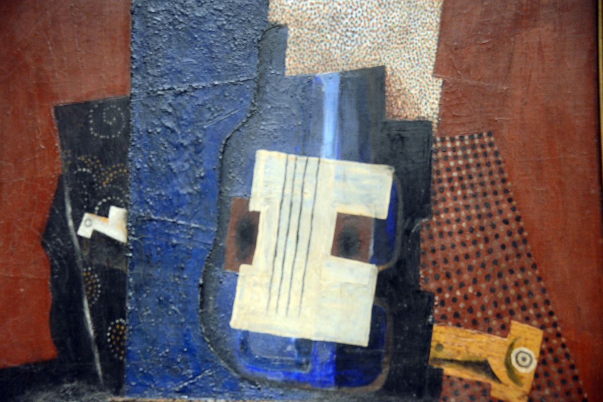 Pablo Picasso 1915 Guitar and Clarinet on a Mantelpiece Close Up - New York Metropolitan Museum Of Art